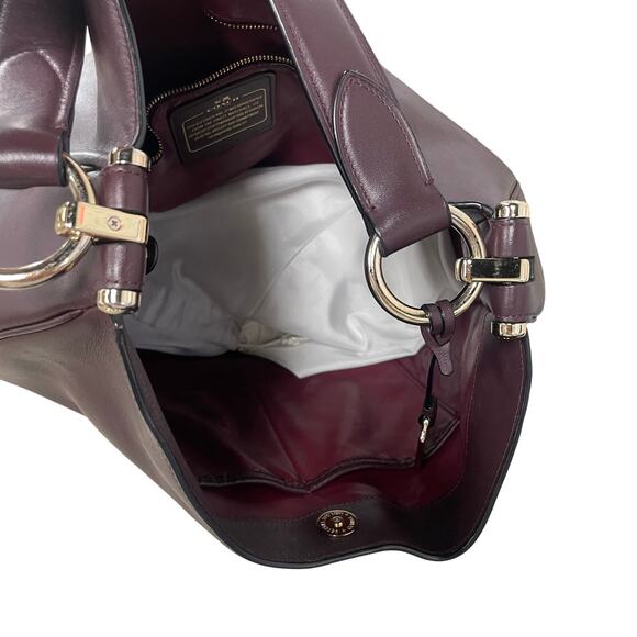 Coach Burgundy Leather Mae Hobo Bag AS IS MISSING STRAP - Picture 8 of 9